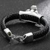 Punk Gothic Men's Snake Head Body Bracelet Man Distressed 316L Stainless Steel & Leather Wrap Bracelet for Men Animal Jewelry
