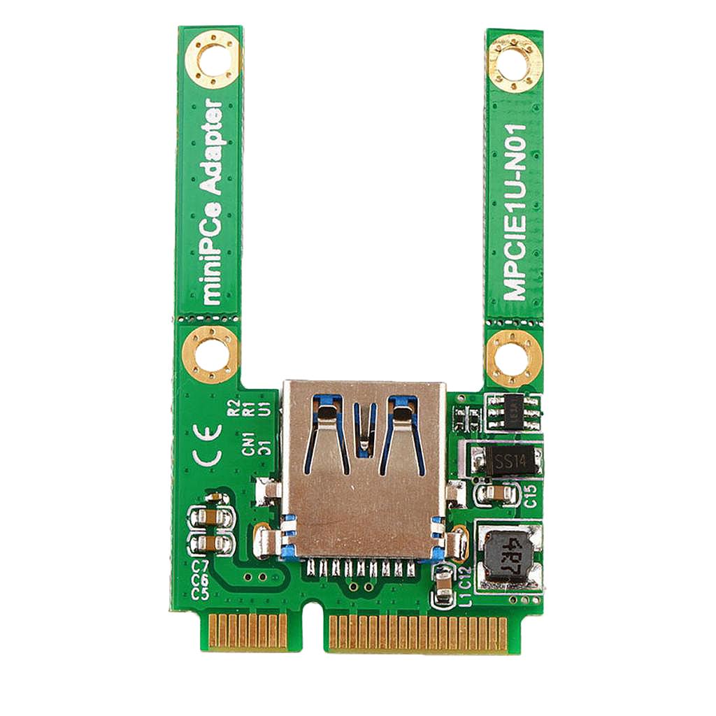 Riser Card Extender Mini PCI-E to 5-pin Dual USB 2.0 Adapter