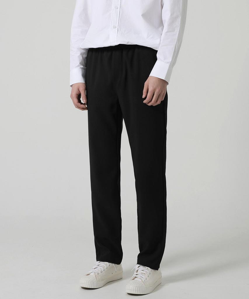 Jikeulib Easy Elastic Black Straight Slacks