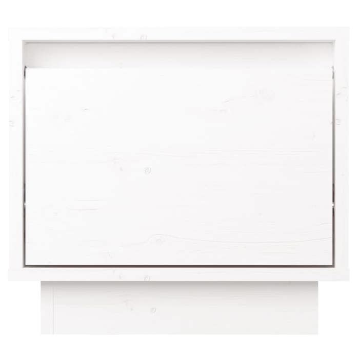 Bedside Table - Maison Exclusive - White - Solid Pine - 35x34x32 Cm