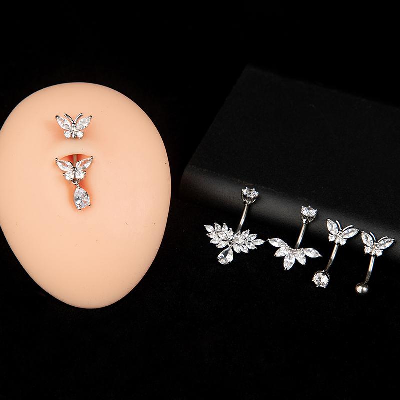 Simple  Angel Wings Butterfly Navel Ring For Women Girls Exquisite Belly Button Rings Sexy Belly Piercing Jewelry Gifts