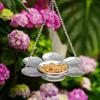 Metal Tray Hanging Bird Feeder Large Capacity Bird Bath Parrot Feeding Station  Garden Decoration