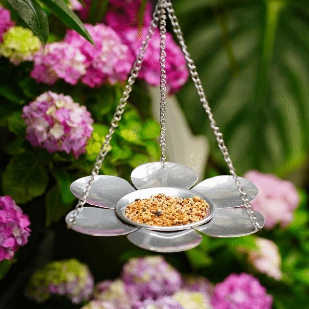 Metal Tray Hanging Bird Feeder Large Capacity Bird Bath Parrot Feeding Station  Garden Decoration
