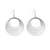 European and American Multi-Layer Hollow Metal Geometric Tassel Earrings