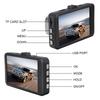 3 Inch HD Vehicle DVR Video Camera Recorder Dash Cam 1080P HDMI Wide Angle Night Vision Camera with Bracket