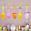 12/24 Pcs Plastic Easter Hanging Ornaments for DIY Crafts Party Favor Easter Gift