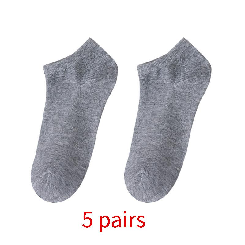 

5 пар женских носков до щиколотки белого и черного цвета, женские носки, дышащие спортивные носки, однотонные носки-лодочки, удобные полиэстеровые носки 5 pairs серый