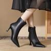 Sexy Pointed High Heel Boots Women 2025 Winter New Ankle Boots Fashion Zip Foot Slimming Lady Shoes Hot Sale Patent Single Shoes