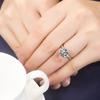 Solid 18K White Gold AU750 2CT Brilliant Round Moissanite Engagement Ring Women Best Anniversary Statement Jewelry Gift