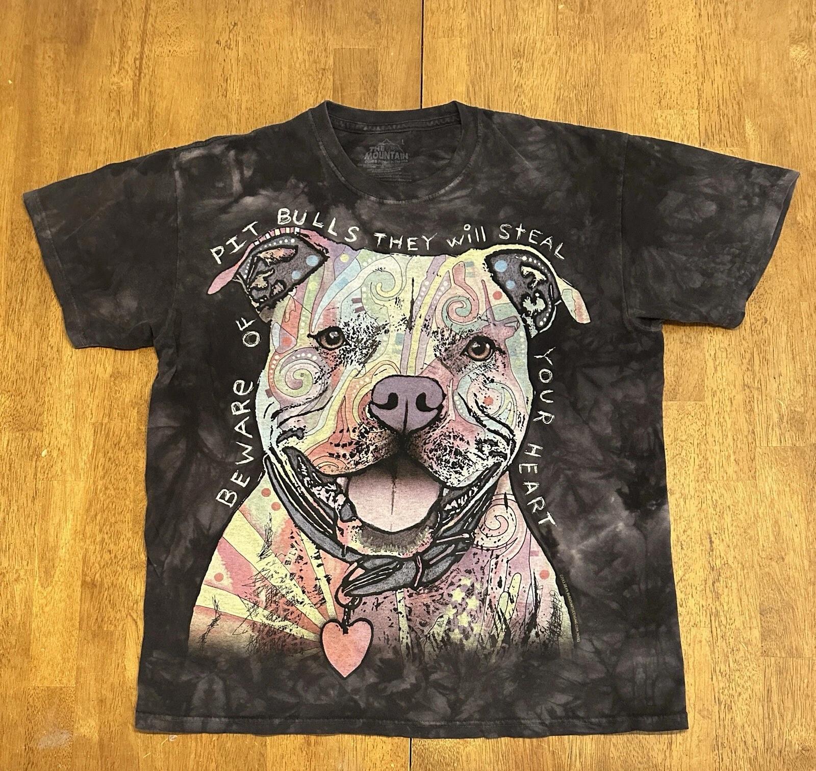 The Mountain Dog Pit Bull T Shirt Large Tie Dye 2013 Art Dean Russo L