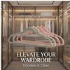 10pcs Durable Flocked Non-Slip Clothes Hangers - No Shoulder Bump, for Adults & Kids, Space-Saving Wardrobe Organizer, Wet & Dry Use