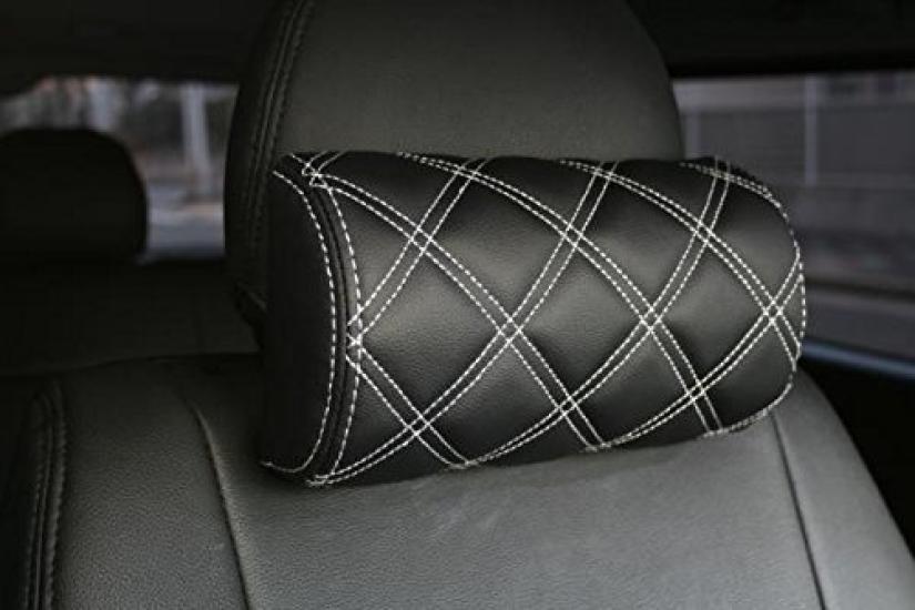 Neck Pads and Pillows of for Toyota Regius 200 Series TRISTAR'S (Set 2) Hiace, Ace, (1st-8th Generation, S-GL, Etc.) (White Stitching)