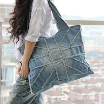 Bolso de hombro de mezclilla para mujer, bolso de mano, bolso grande para fitness, bolso para mamá, bolso de viaje de ocio