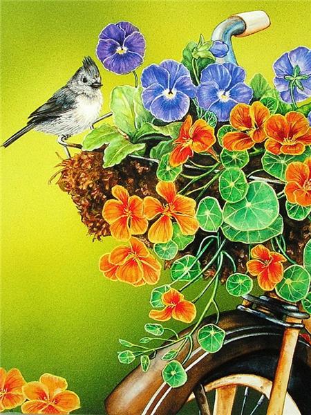 Diy Diamond Painting Bird Home Decor Mosaic Spring Flower Animal Embroidery Handmade Gift Wall Stickers