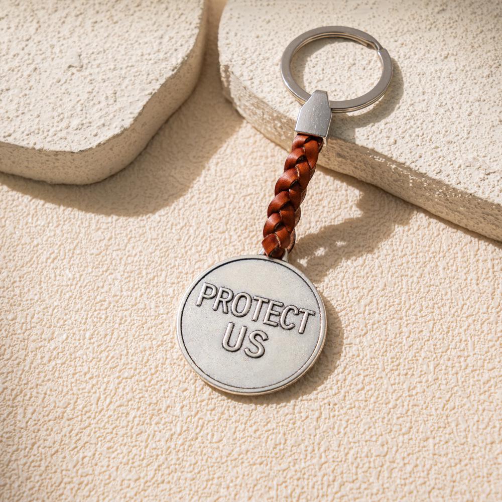 Saint Michael Leather Key Chain | Versatile Cross-Border E-Commerce Exclusive