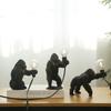 King Kong Gorilla Tier Tischlampe Innendekoration aus Kunstharz Kleine Nachtlichter Kreatives Babyzimmer Geschenk Tischdeko Lichter