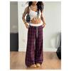 2025 Plaid Patchwork High Waist Straight-Leg Casual Pants