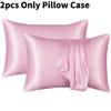 Luxurious Solid Color Satin Pillow Cases Set High Quality Soft Hypoallergenic Fabric