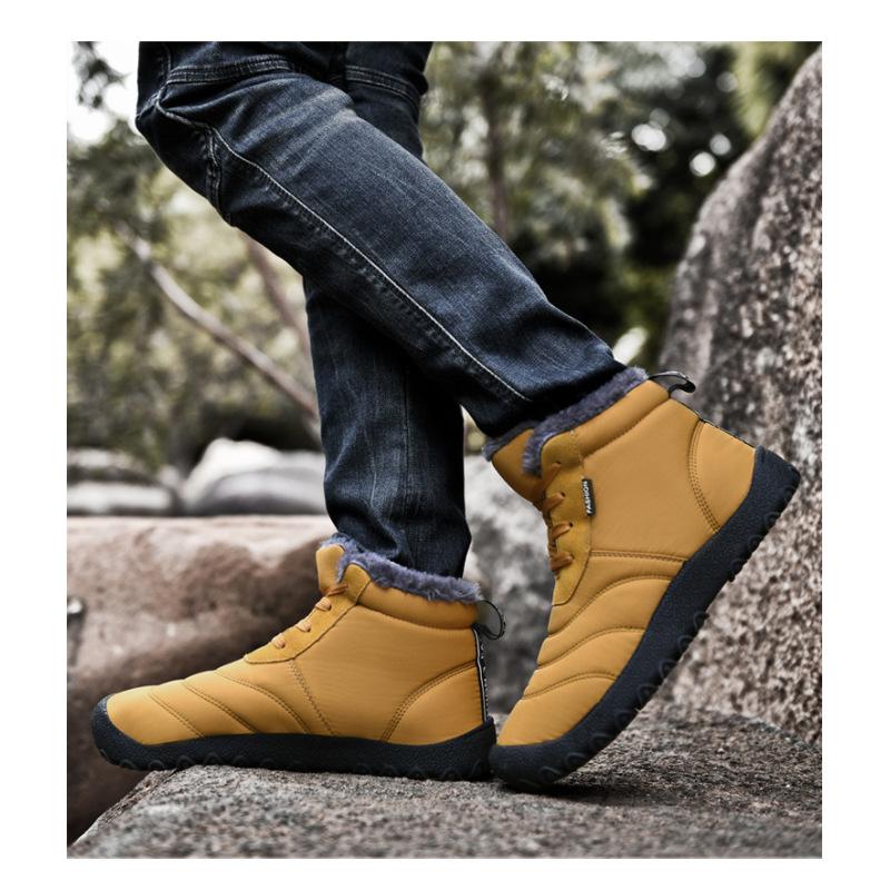 Winter Übergröße Herren Mid-Top Warme Schneestiefel Verdickt und Gepolstert Lässige Herrenschuhe