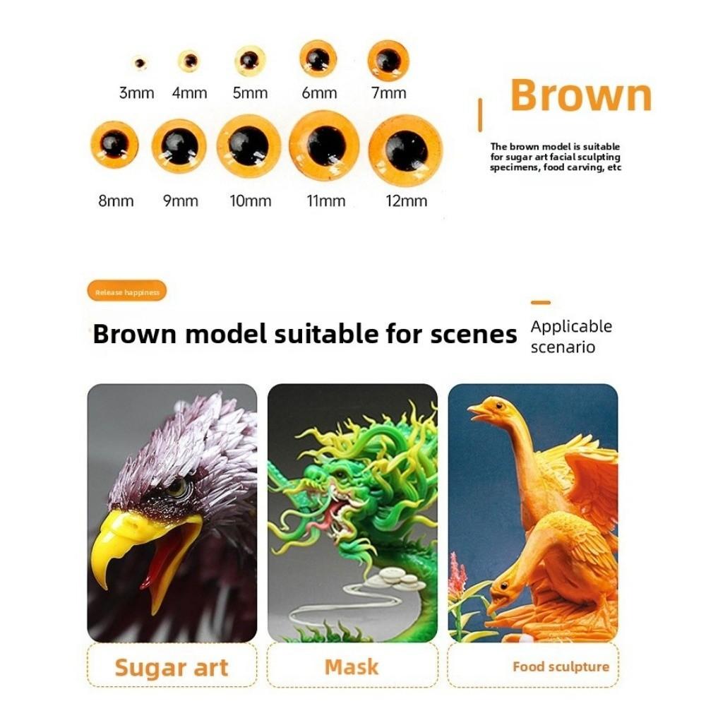 100PCS Creative 3-12mm Dolls Glass Eyes Glass Toys Accessories Doll Eyes DIY Needle Felting Doll Safety Eye Cartoon Dolls