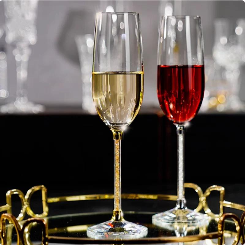 High-End Kristall Diamant Rotweinglas, Handgeschnitzt, Sektglas, Haushaltsglasbecher, Trinkgeschirr, Geschenkbox