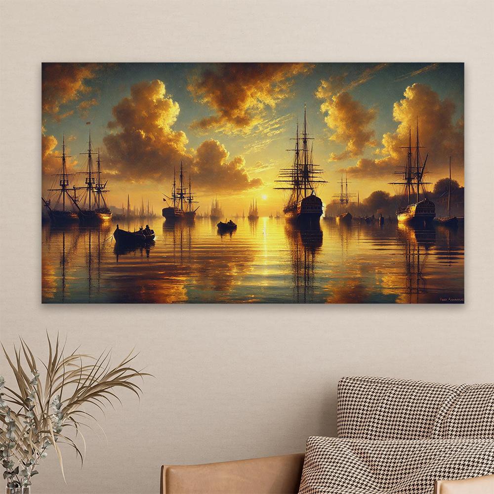 Vintage Large Size Painting Shipwreck Art Ocean Storm Shipwreck Art Print Poster Living Room Wall Canvas Painting Gallery Decor