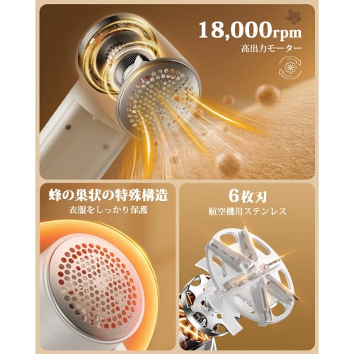 Sunytree Electric Lint Remover [2025 Upgraded Version, Large 6-Blade] with LCD Display, 3-Level Adjustment, Powerful 6-Blade Lint Cutter, Type-C Recha