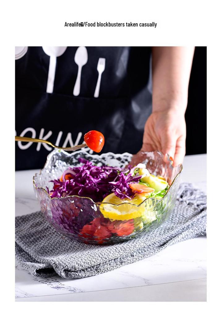 Flan Crystal Japanese Glass Bowl - Luxury Tableware for Snacks & Salads