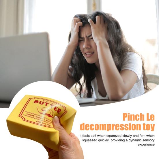 Butter Bread Stress Relief Toy Slow Rising Soft Squeeze Ball Realistic Butter Stick Slow Rebound Sensory Toy for Anxiety Relief And Relaxation Gift
