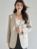 Spring-Summer Minimalist V-Neck Women's Loose Casual Suit Jacket