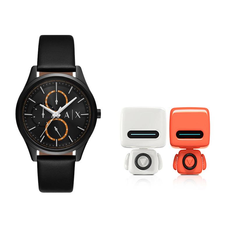 ARMANI EXCHANGEAE Wrist Watch Quartz Movement Leather Strap 42mm Black Dial Men's Watches AX1886
