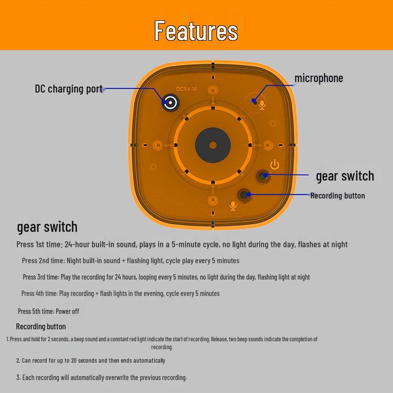 Solar Animal Repellent: Light, Sound, and Timer Alarm for Protecting Rice Fields and Orchards