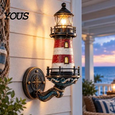 Leuchtturm-Dekoration für Außen-Wandleuchte, Vintage-Nautiklampe, Dekoratives Geschenklicht für Veranda, Terrasse, Garten, Strandhaus, Einzigartig
