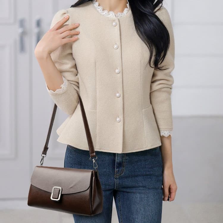 Metal Lock Crossbody Bag Women's Shoulder Bag