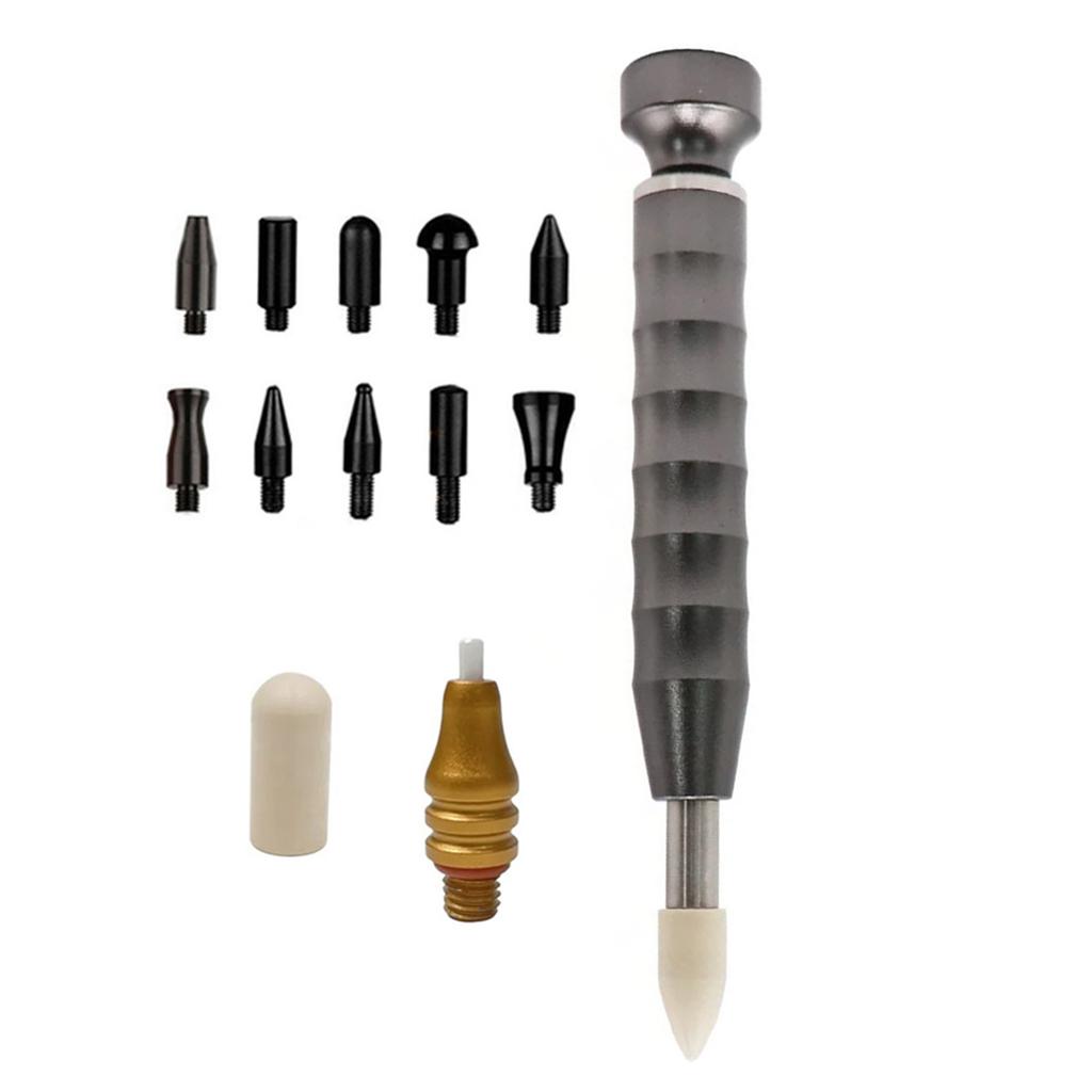 Car Dents Repair Tool Auto Restorative Pen with Replacement Heads Car Tap Down Body Panel Dents Removal Tool
