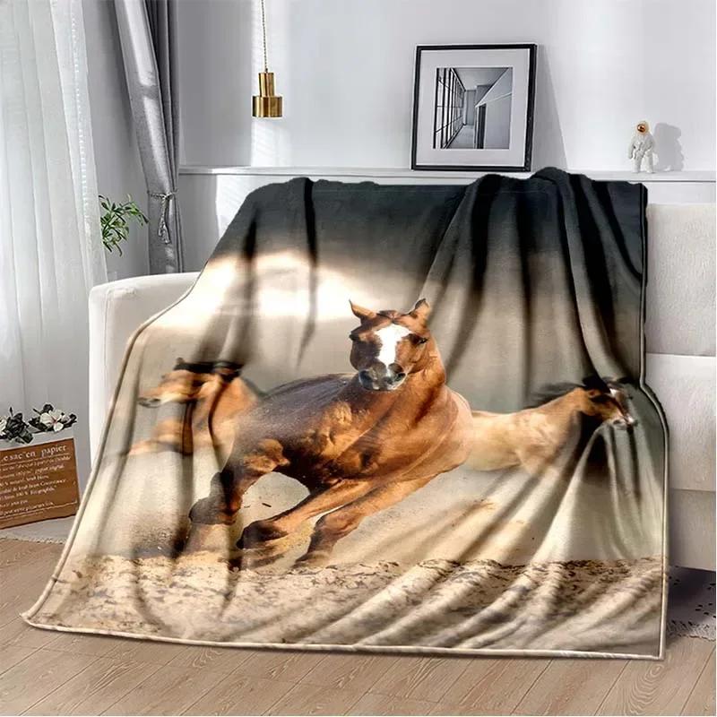 3D Print Cartoon Pentium Horse Flannel Blanket,Multi-purpose Holiday Gift Blanket Warm And Soft Blankets All Seasons