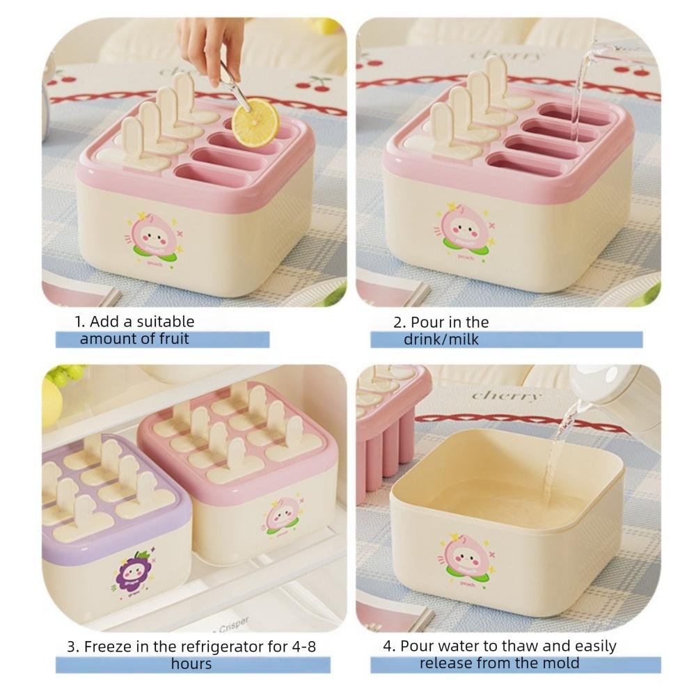 Household Popsicle Mold Cube Tray Plastic Ice Cream Makers Creative Popsicle Mold