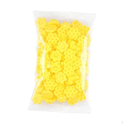 100Pcs False Lash Glue Holder for Practice Make Up Artist Cosmetology School Yellow