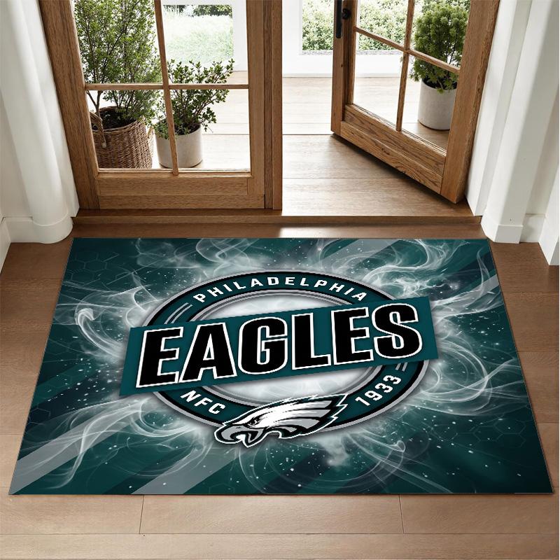 Philadelphia Eagles Design Crystal Velvet Rug Soft Decorative Mat for Bedroom Entrance