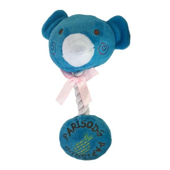 Interactive Plush Dog Toy Squeaky Stuffed Animal Dog Chew Toy Cotton Rope Tug of War Toy for Dogs Teeth Cleaning Puppy Teething