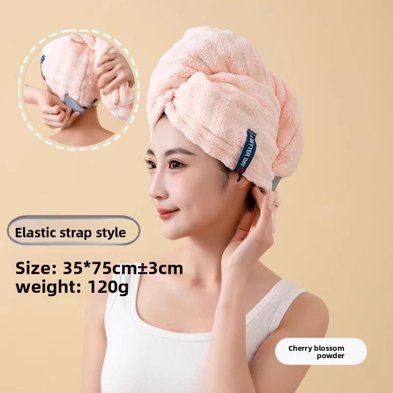 Hair Drying Cap for Bathing with Waterproof Function. Super Fast Drying. Thick and Large Size. Made of Coral Fleece. Cute Design.