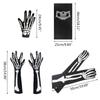 Skeleton Gloves Skull Face Mask for Adult Men Costume Halloween Party Cosplay