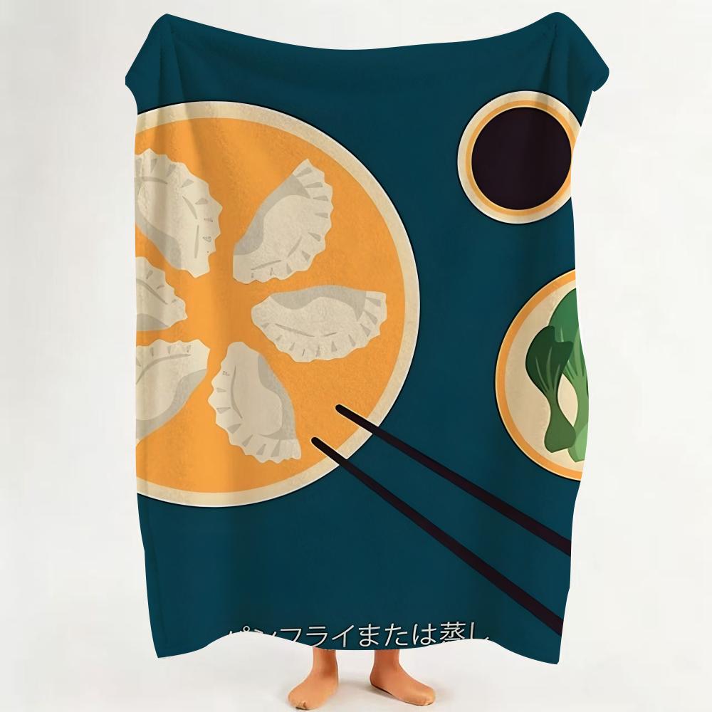 Design C Cartoon P Pattern F Food Throw Flannel Throw Blanket Suitable for Sofa Living Room Bedroom