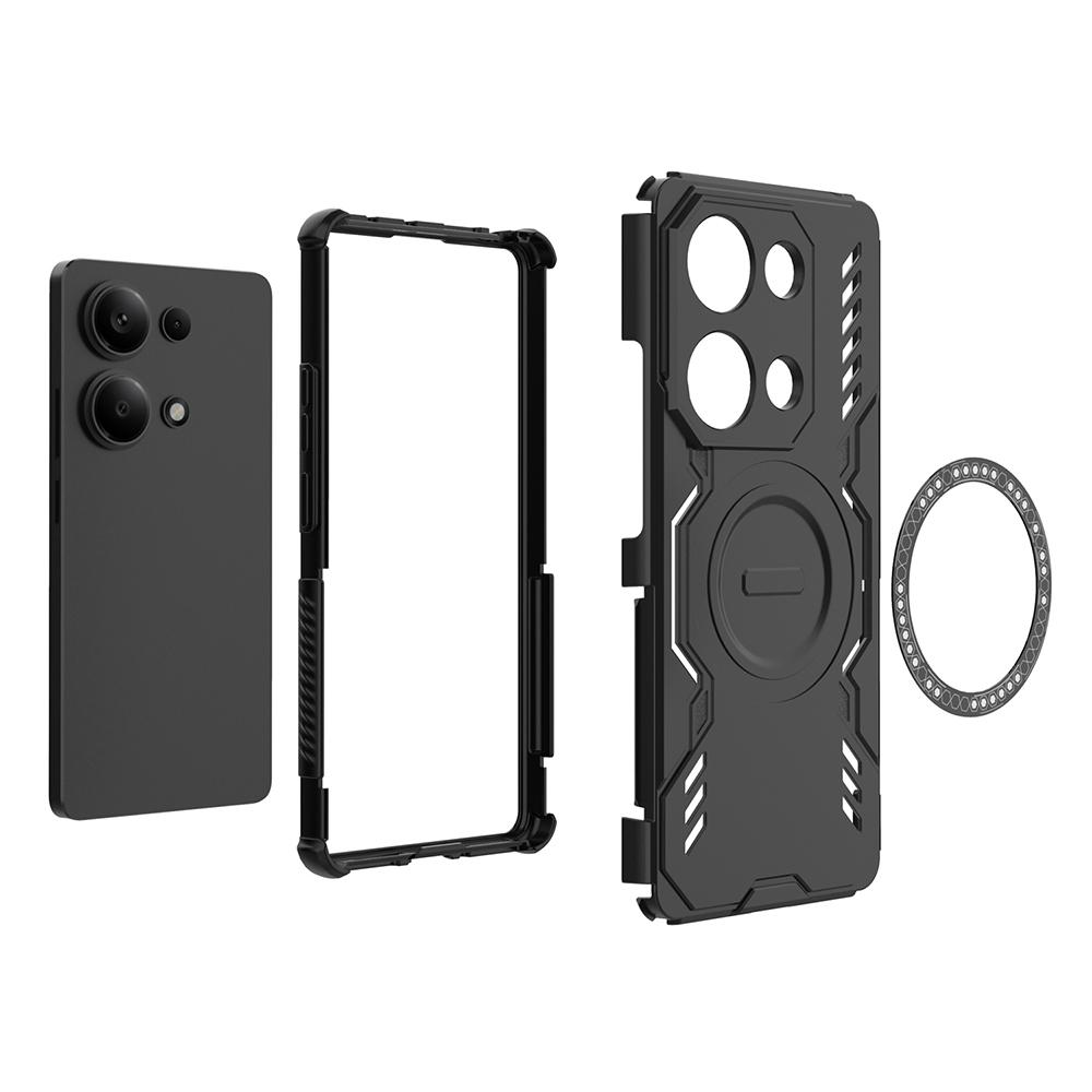 For Xiaomi Redmi Note 13 Pro 4G Magnetic Case Butterfly Armor Hollow Heat Dissipation PC+TPU Phone Cover