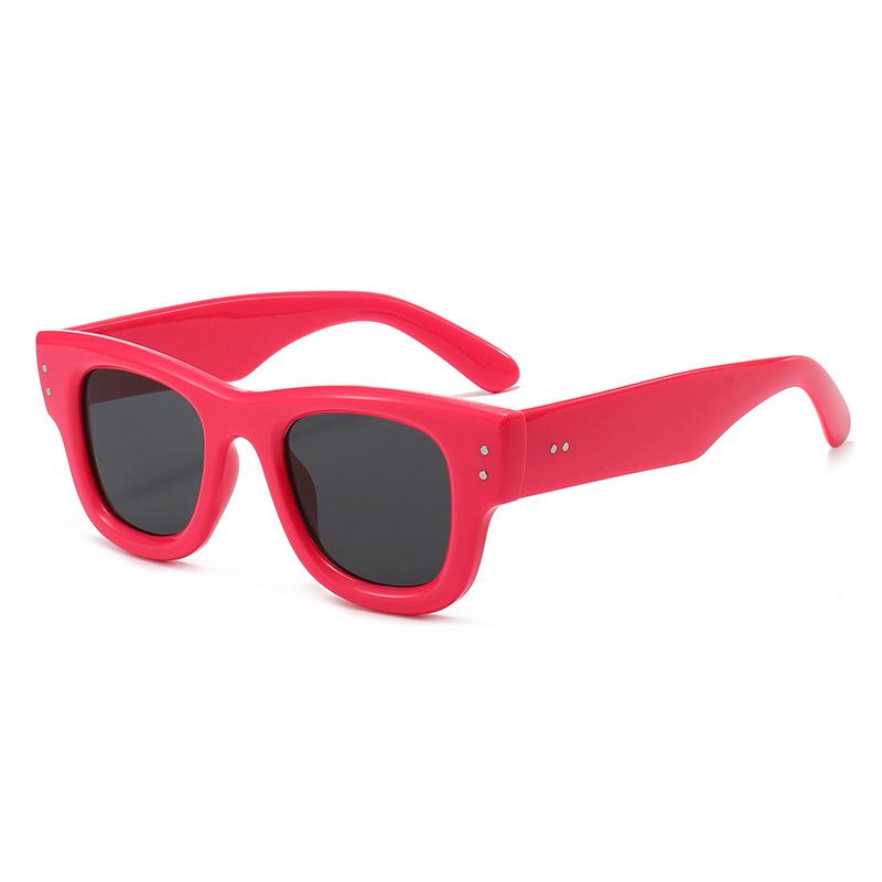 Trendy Unisex European American Studded Square Sunglasses with UV Protection