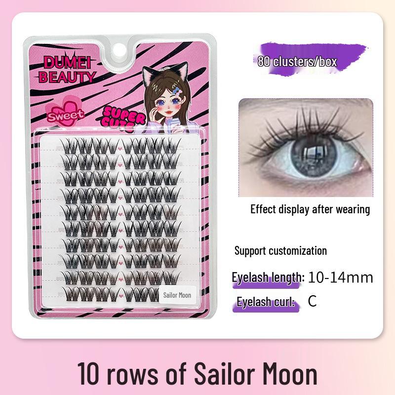 10-Row Autumn Leaf & Sunflower Faux Eyelashes - Flat, Glue-Free