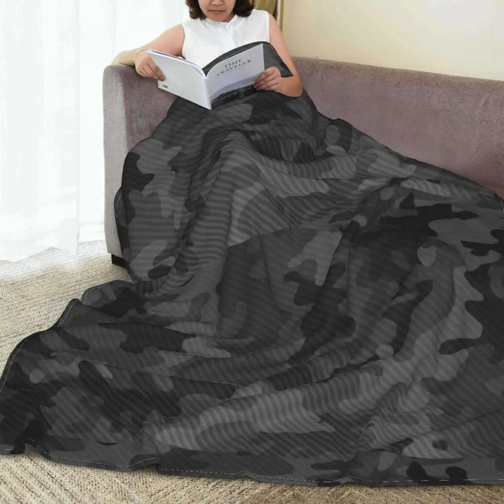 Carbon Camouflage Blanket Multicam Military Flannel Vintage Soft Throw Blankets for Chair Covering Sofa Decoration