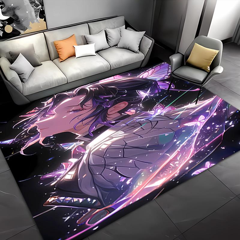 1pc Demon Slayer Shinobu Kocho Entrance Mat, Non-Slip Mat Area Rug,Room Decor, Outdoor Decor, Kitchen Rug,Doormat - Machine Washable, Easy To Clean