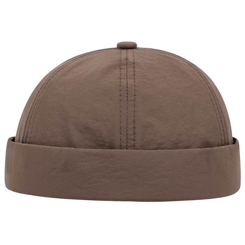 Fashion Quick Drying Dome Melon Cap  Men Women Fashion Vintage Brimless Hat Hip Hop Landlord Hat Unisex Solid Color Short Cap