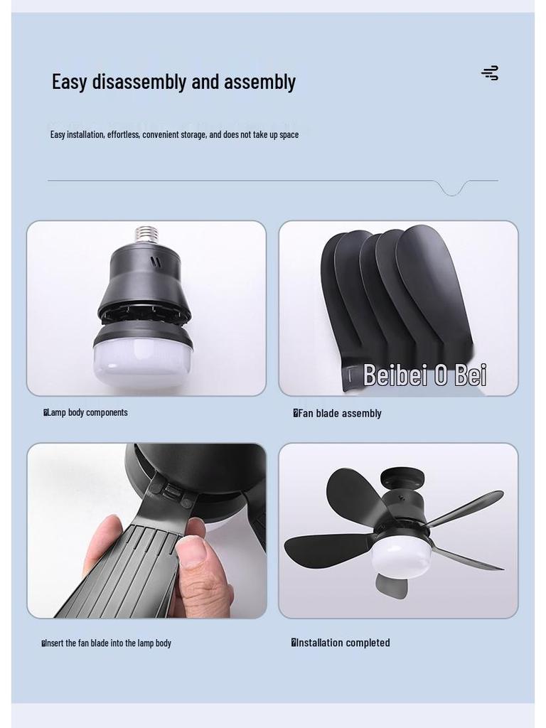 Dimmable LED Ceiling Fan Light - Adjustable Speed E27 Screw for Kids' Room